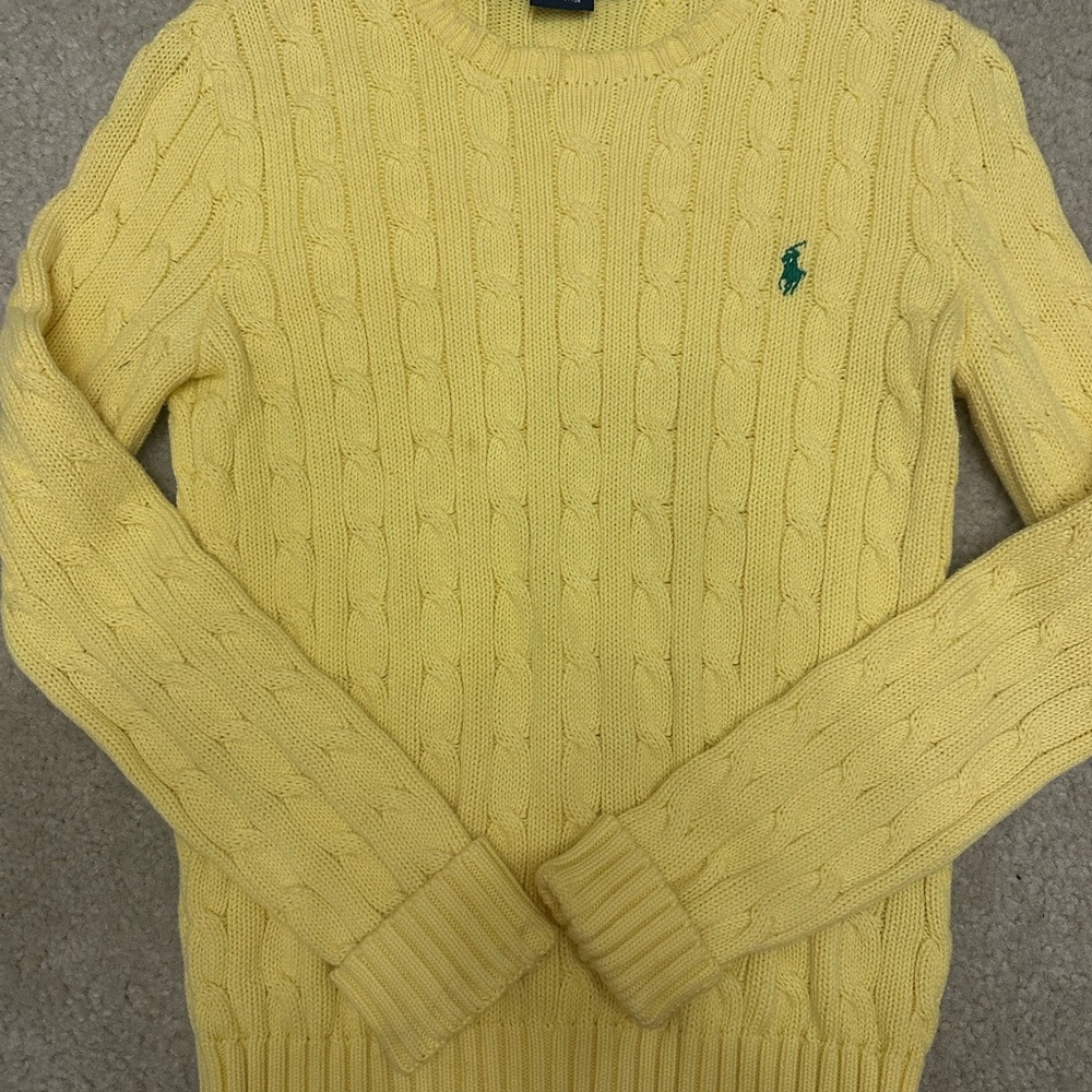Yellow Cable Knit Sweater